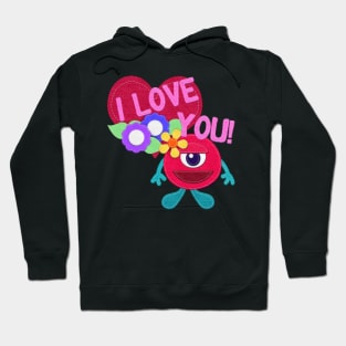 I Love You! Felt Monster Hoodie